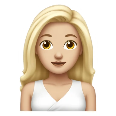 White girl with blonde hair in spa sticker