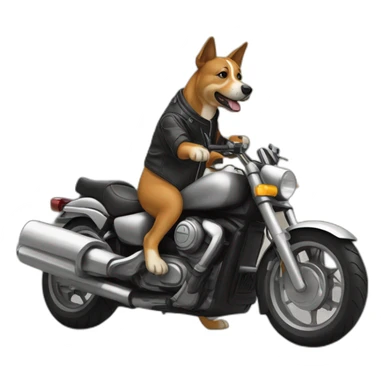 Chien sur une moto sticker