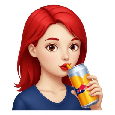 girl sipping redbull sticker