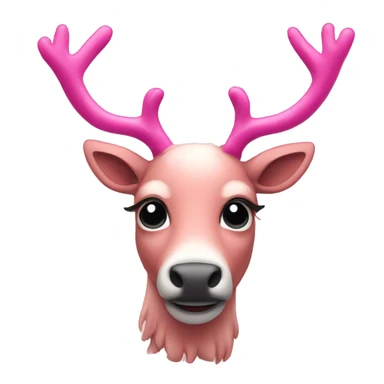 pink reindeer  sticker
