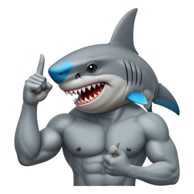 A shark pulling a middle finger sticker