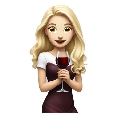 Blonde White Elegant girl with red wine, HYPER REALISTIC  sticker