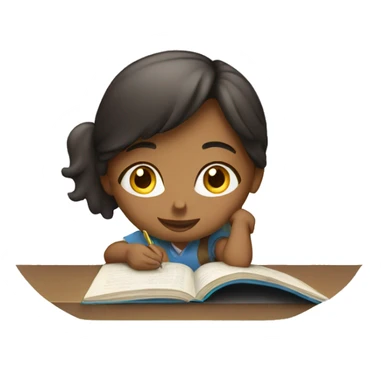 Girl student studying  sticker