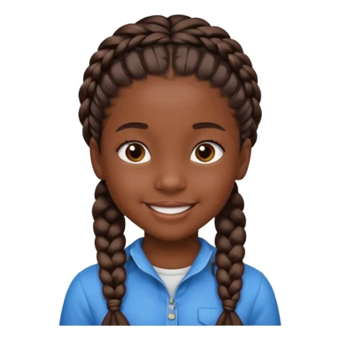 black girl kid with braided sticker