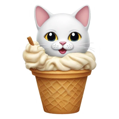 Cat with ice creme  sticker