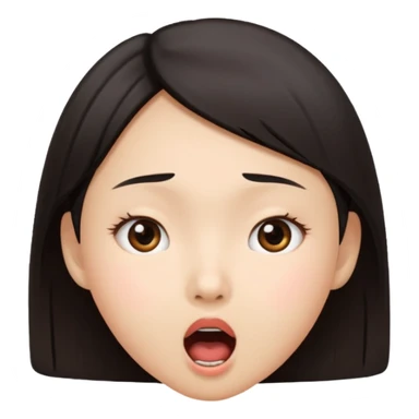 asian girl surprise face sticker