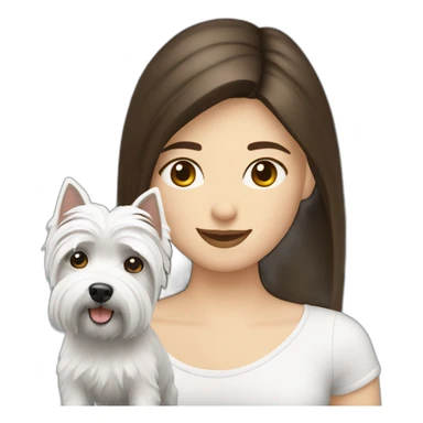 westie with a brunette person sticker