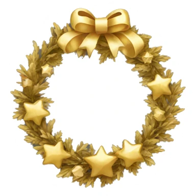 gold Christmas wreath  sticker