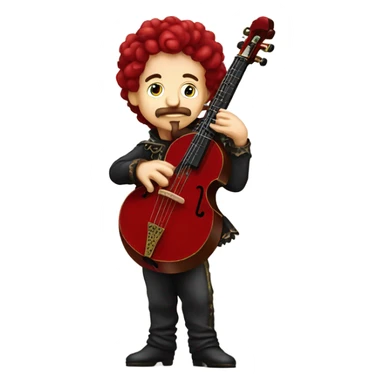 Vivaldi standing Baroque Red old chibi banjo sticker