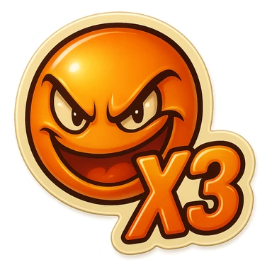 grin EVIL LOOk , Make it say "X3"" sticker