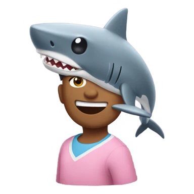 A man wearing baby shark sticker