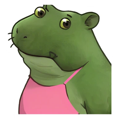 cute capybara in a pink dress sticker