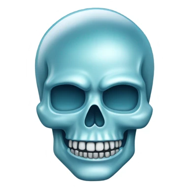 a skull emoji and ice that makes it look very cool and toug sticker