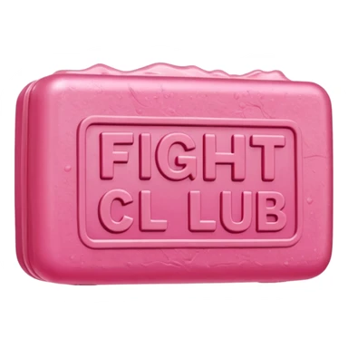 wet pink soap bubbly with "fight club" on it sticker