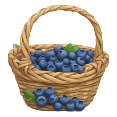 Wicker basket with little blueberries sticker