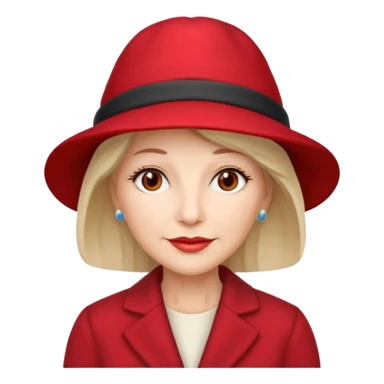 different mature woman with red hat sticker