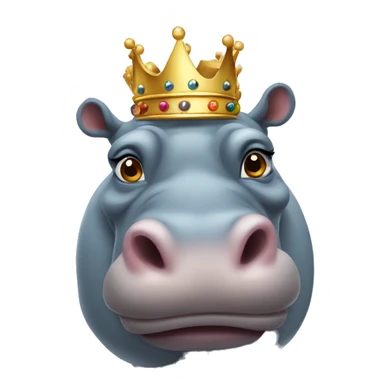Hippopotamus wearing a crown sticker