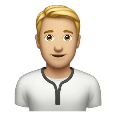 a man with cigrate sticker