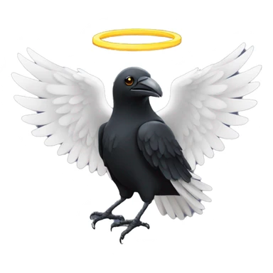 Angel crow with halo sticker