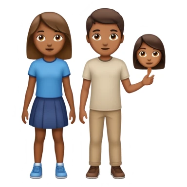 Happy Victory day। A banner is standing with a boy on one side and a girl on the other. sticker