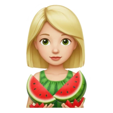 Blond Girl With watermelons sticker