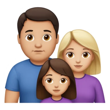 Familia de 4 personas : Hombre gordito,pelo oscuro, Mujer pelo cafe, hija 1 pelo mono , hija 2 pelo oscuro. sticker