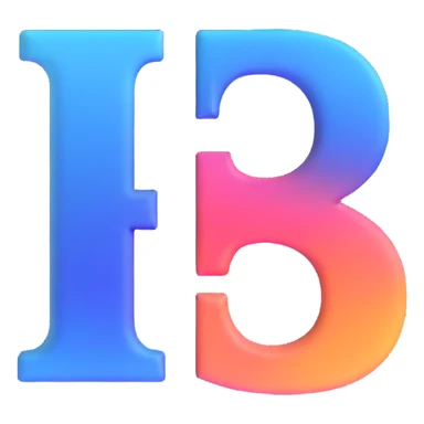 letter B with a soft gradient and subtle shadow sticker