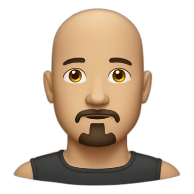 bald man with a goatee and serious sticker