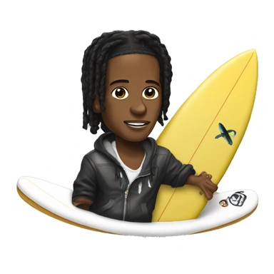 Asap rocky on a surfboard sticker