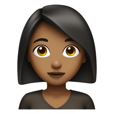 Girl with tan skin and black hair covering her eyes sticker