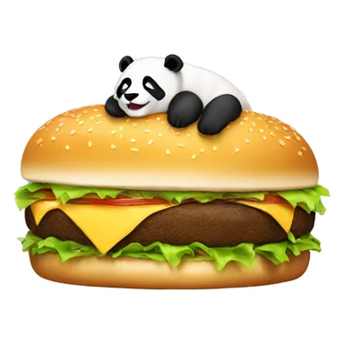 Panda sleeping in a burger sticker
