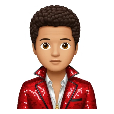 Bruno Mars with Light Tan Skin, Dark Brown Hair, Red Sequin Outfit sticker