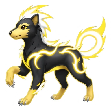 Houndour-Electrike-Fakémon-hybrid-creature (full body)  sticker