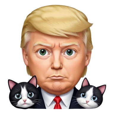 Trump with black and white cat sticker
