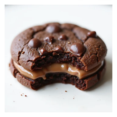 realistic double chocolate cookie, photorealistic style sticker