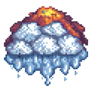 grey cloud is raining sticker