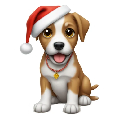 puppy with santa hat sticker