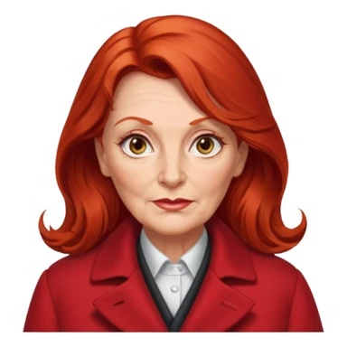 Heavy set older 50's long red hair women hazel eyes sticker