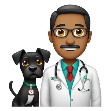 Mexican doctor with black boxer dog  sticker