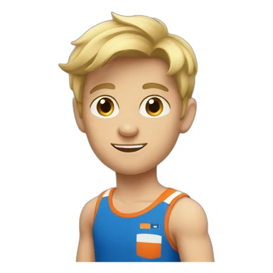 sporty european boy sticker