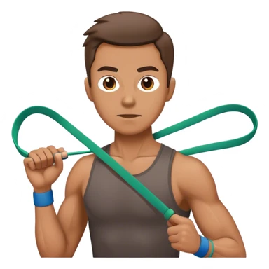 man using resistance band sticker