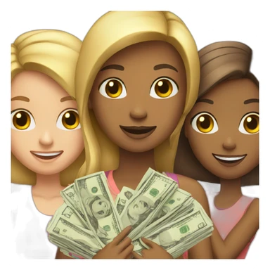 group-of-girls-with-money sticker