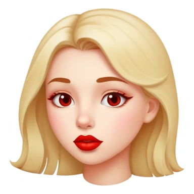Girl looking to side with kissing lips sticker