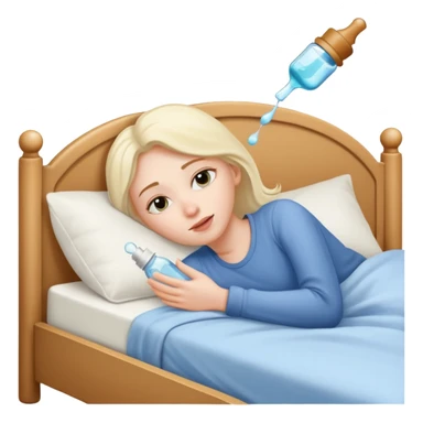 person in bed dreaming of a dropper bottle sticker