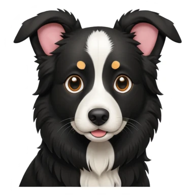Completely Black border collie floppy ears  sticker
