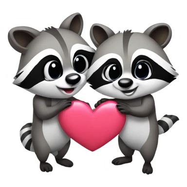 2 raccoons in love sticker