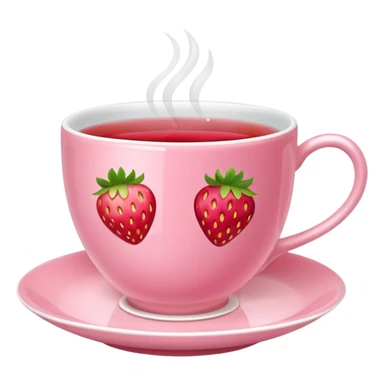 Pink tea cup with strawberry tea in it sticker