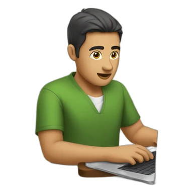 yu wadi writing on laptop sticker