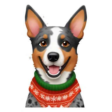 Australian cattle dog orange with christmas sweater  sticker