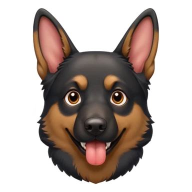 cartoon style dark German Shepherd dog with longer tongue hanging out  sticker